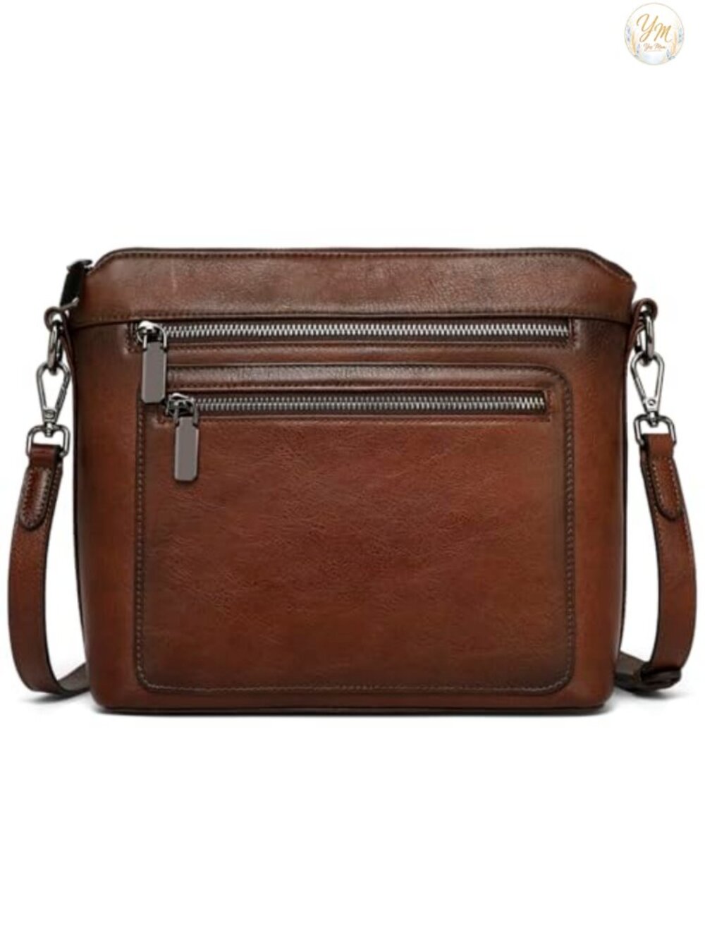 Genuine Leather Crossbody Bag Women Satchel Handbag with Multiple Pockets